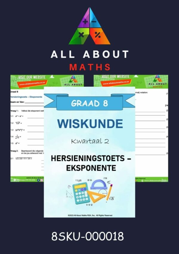 GRAAD 8 - HERSIENINGSTOETS:  EKSPONENTE