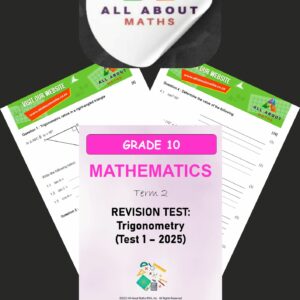 Grade 10 Term 2 Trigonometry Revision Test