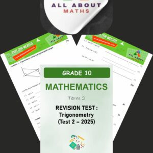 Grade 10 Term 2 Trigonometry Revision Test 2