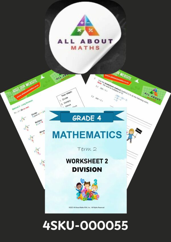 Grade 4 Math's Worksheet Term 2 - Division