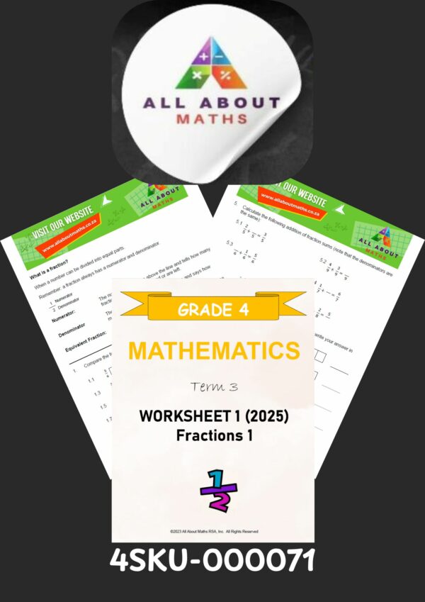 Grade 4 Worksheet: Fractions – Term 3