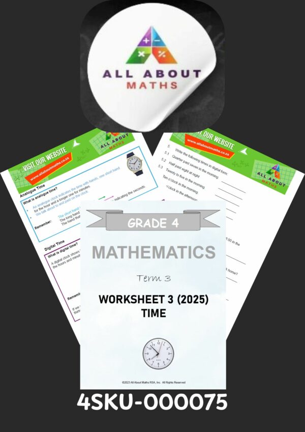 Grade 4 Worksheet: Time – Term 3